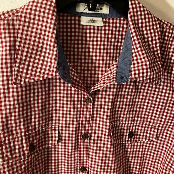 Van Heusen Tops - 4/$20 Van Heusen Red and White Checked Button-Down Shirt